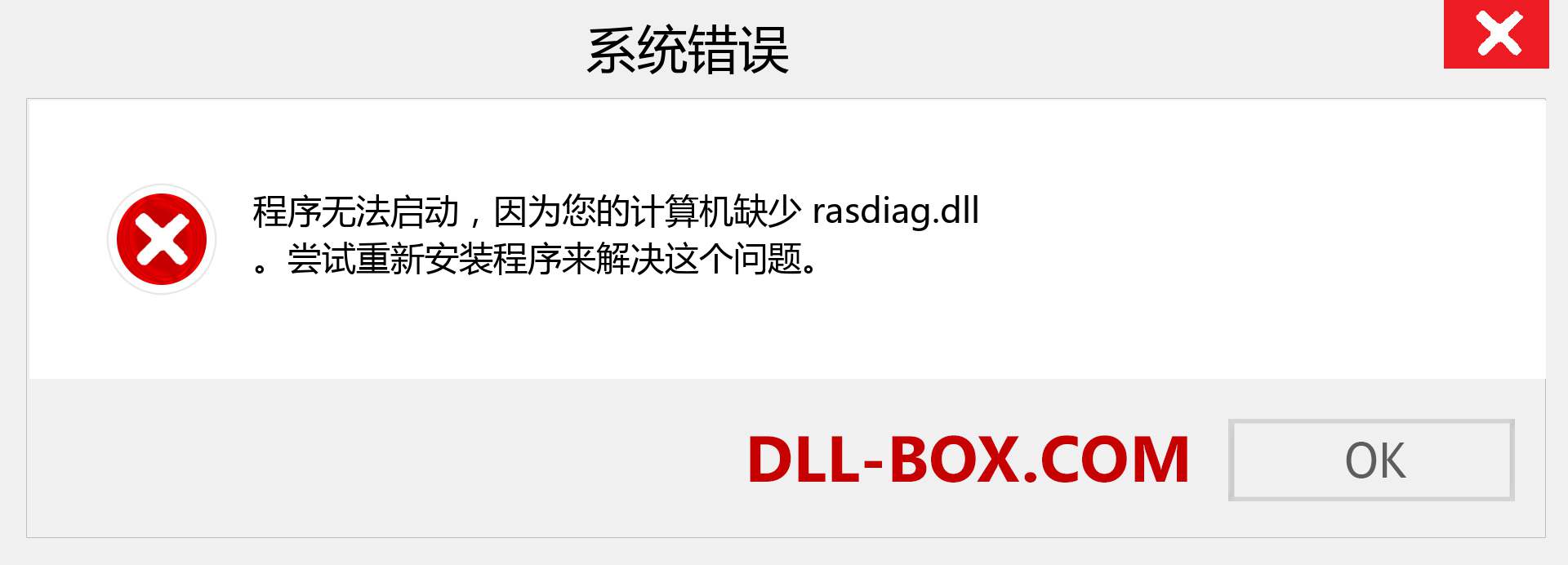 rasdiag.dll 文件丢失？。 适用于 Windows 7、8、10 的下载 - 修复 Windows、照片、图像上的 rasdiag dll 丢失错误